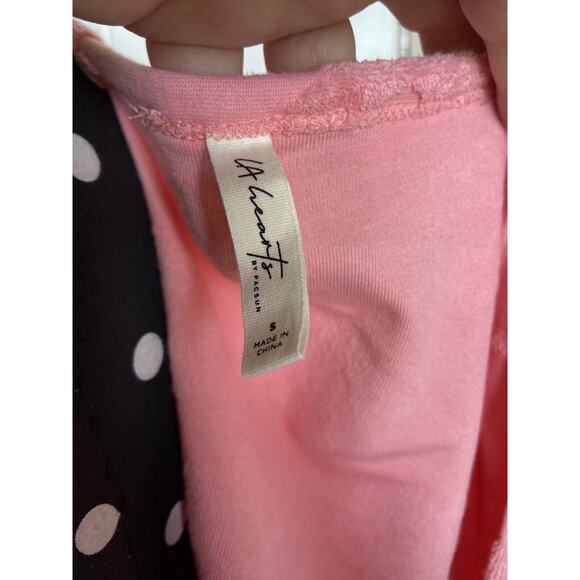 LA Hearts by PacSun Womens Top Sz S Lounge Groove Wrap Pink Chenille Flowers Tie - Picture 9 of 11